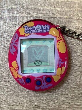 Pink Purple Tamagotchi Connection V2 works Tropical Hibiscus flower Bandai Instr